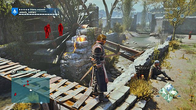 Druga odpowiedź znajduje się na kamieniu za kołem młyńskim - Zadania poboczne | Saint-Thomas-dAquin - mapa w AC Unity - Assassins Creed: Unity - poradnik do gry