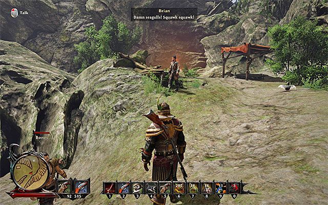 Brian przebywa w obozowisku na wzgórzu - Maverick Housing (Mieszkanie dla samotnika) | Poboczne zadania - Taranis - Risen 3: Władcy Tytanów - poradnik do gry