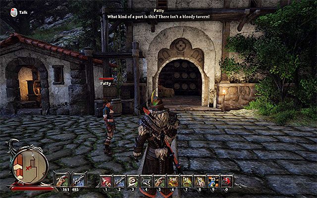 Patty stoi przy magazynie w porcie - Feminine Charms (Kobiece wdzięki) | Zadania załogi (Crew) | Risen 3 - Risen 3: Władcy Tytanów - poradnik do gry