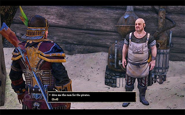 Booze poprosi Bezimiennego o dostarczenie rumu wszystkim piratom z obozowiska - Boozes Befuddled Mind (Zamroczony umysł Boozea) | Poboczne zadania - Kila - Risen 3: Władcy Tytanów - poradnik do gry