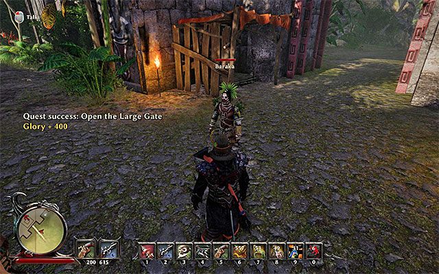 Do miejsca pobytu Chani możesz dotrzeć dopiero po otwarciu ogromnej bramy - Recruit Chani (Zrekrutowanie Chani) | Główne zadania - Kila | Risen 3 - Risen 3: Władcy Tytanów - poradnik do gry