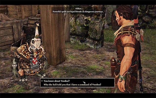 Abbas przebywa w części obozowiska wyznaczonej dla gnomów - Become a Voodoo Master (Stanie się mistrzem voodoo) | Poboczne zadania - Taranis - Risen 3: Władcy Tytanów - poradnik do gry