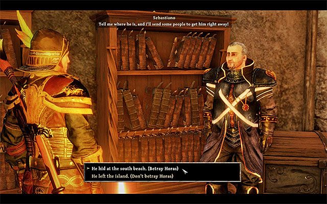Możesz wyjawić informację o miejscu pobytu Horasa lub zachować tę wiedzę dla siebie - Betray Horas (Zdradź Horasa) | Poboczne zadania - Tacarigua | Risen 3 - Risen 3: Władcy Tytanów - poradnik do gry
