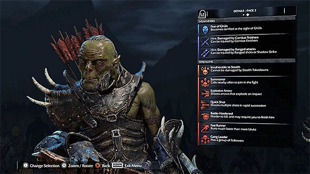 Koniecznie zapoznaj się ze słabymi i mocnymi stronami wodza - Dodatkowa misja - Kill the Warchiefs (Zabij wodzów) | Główne misje - Śródziemie: Cień Mordoru - poradnik do gry
