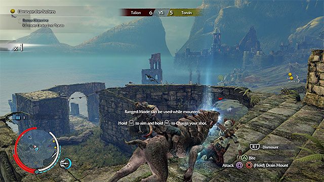 Dotarcie na półkę z łucznikiem nie sprawi karagorowi żadnych problemów - 14 - Big Game (Duża zwierzyna) | Główne misje Środziemie Cień Mordoru - Śródziemie: Cień Mordoru - poradnik do gry