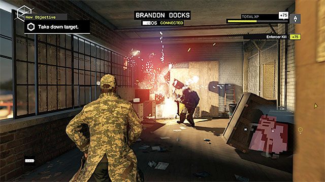 Eksplozja obiektów z otoczenia pozbawi życia wrogiego szturmowca - Misja 2 (Breakable Things) | Główne misje - Akt II | Solucja Watch Dogs - Watch Dogs 1 - poradnik do gry