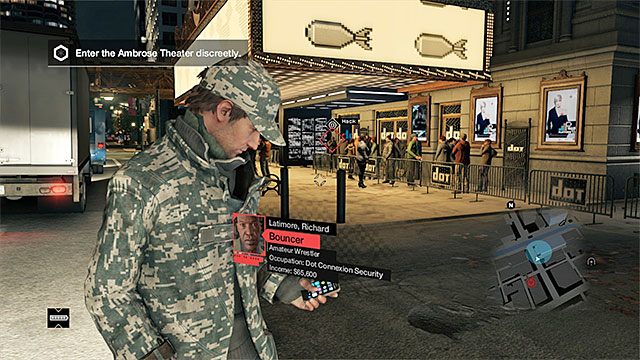 Klub Ambrose Theater znajduje się w dzielnicy The Loop i po dotarciu na miejsce zostaniesz zmuszony do ominięcia bramkarza przy wejściu - Misja 4 (The Defalt Condition) | Główne misje - Akt IV | Solucja Watch Dogs - Watch Dogs 1 - poradnik do gry