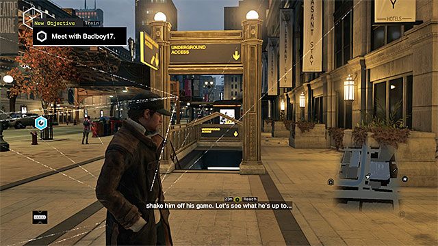 Schody prowadzące na stację metra - Misja 5 (Open Your World) | Główne misje - Akt I | Solucja Watch Dogs - Watch Dogs 1 - poradnik do gry