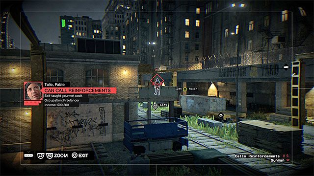 Kilku wrogów patroluje górne balkoniki niewielkich budynków - Misja 7 (Not the Pizza Guy) | Główne misje - Akt I | Solucja Watch Dogs - Watch Dogs 1 - poradnik do gry