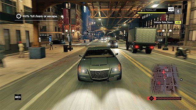 Możesz próbować niszczyć pozostałe auta biorące udział w pościgu - Misja 7 (Not the Pizza Guy) | Główne misje - Akt I | Solucja Watch Dogs - Watch Dogs 1 - poradnik do gry