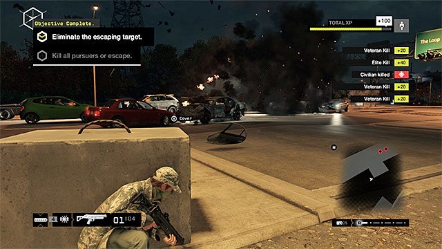 Do zniszczenia oznaczonego auta warto użyć granatnika - Zlecenia - Brandon Docks | Zlecenia konwojowe | Solucja Watch Dogs - Watch Dogs 1 - poradnik do gry