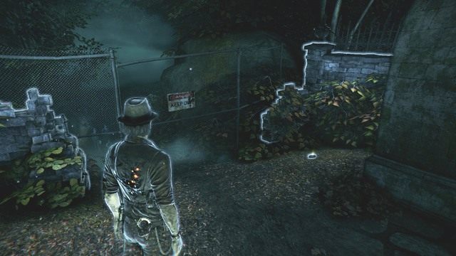 Na ogrodzeniu jest napis: Danger- Keep Out. - Rozdział 4 - Znajomość teleportacji | Śledztwa główne | Murdered - Murdered: Śledztwo Zza Grobu - poradnik do gry