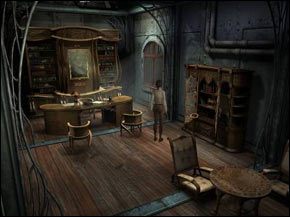 Po spenetrowaniu biura schodzimy schodami na dół i udajemy się w lewo - Poradnik do gry Syberia - [Część I] Valadilene - Syberia - poradnik do gry