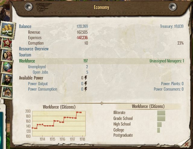 Okno ekonomii jest podsumowaniem wyników finansowych twoich rządów - 6. Almanach w Tropico 5 - Tropico 5 w 10 prostych krokach