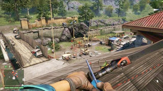 Większość przeciwników znajduje się na dole, w okolicy klatek z tygrysami. - Teren ćwiczeń Shanath | Strażnice - Dwa alarmy | Far Cry 4 - Far Cry 4 - poradnik do gry