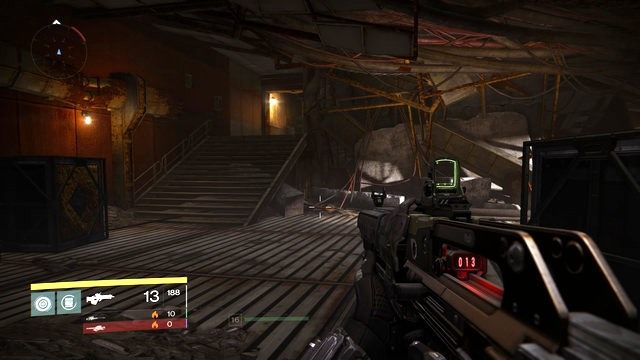 Widok z przeciwnej strony schodów, pod którymi znajduje się duch - Earth | Dead Ghosts | Destiny - Destiny - poradnik do gry