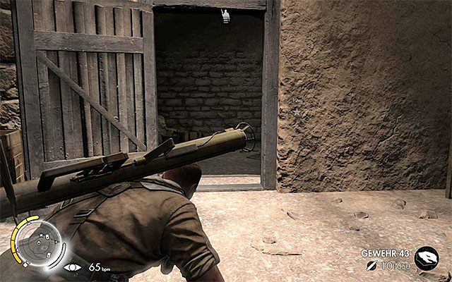 Przejście prowadzące do drabiny - Dotarcie do południowych murów obronnych | Misja 4 - Fort Rifugio - Sniper Elite III: Afrika - poradnik do gry