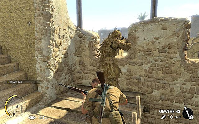 W trakcie eksploracji miasta musisz mieć świadomość tego, że przebywa w nim dwóch wrogich snajperów (punkty 7 na mapie) - Eksploracja starego miasta | Misja 5 - Siwa Oasis | Sniper Elite III Afrika - Sniper Elite III: Afrika - poradnik do gry