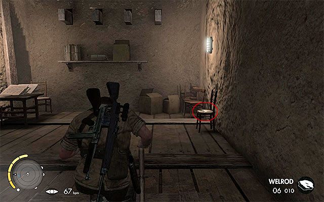 Po skorzystaniu z drabiny podejdź do krzesła - Dzienniki wojenne | Sekrety - Misja 4 | Sniper Elite III Afrika - Sniper Elite III: Afrika - poradnik do gry