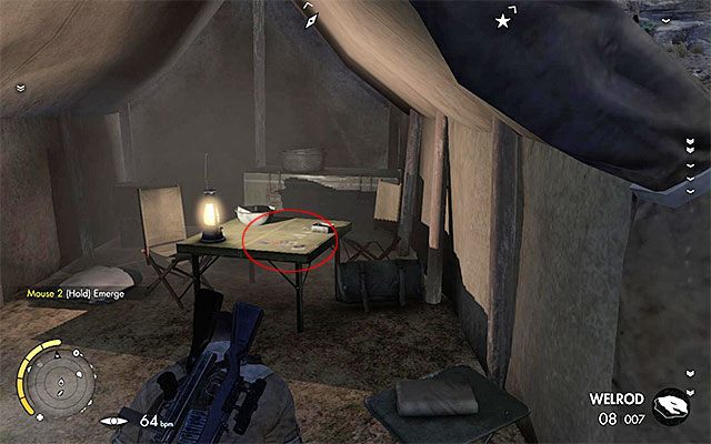 Zajrzyj do namiotu rozłożonego przy wieży obserwacyjnej - Karty kolekcjonerskie | Sekrety - Misja 4 | Sniper Elite III Afrika - Sniper Elite III: Afrika - poradnik do gry