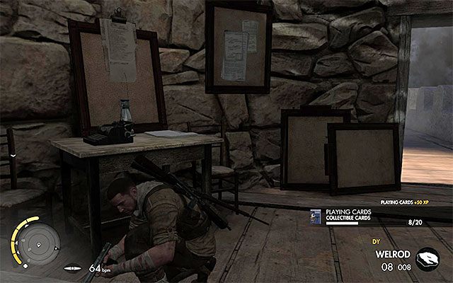 Przeszukaj północną wieżę fortu - Karty kolekcjonerskie | Sekrety - Misja 4 | Sniper Elite III Afrika - Sniper Elite III: Afrika - poradnik do gry
