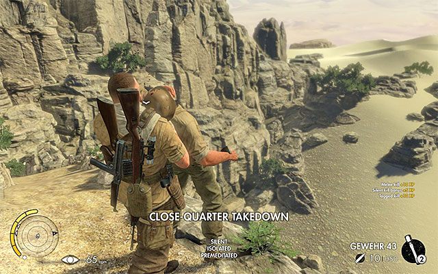 Każdego z napotkanych wrogów najlepiej zlikwidować w walce wręcz - Dotarcie do fabryki | Misja 8 - Ratte Factory | Sniper Elite III Afrika - Sniper Elite III: Afrika - poradnik do gry