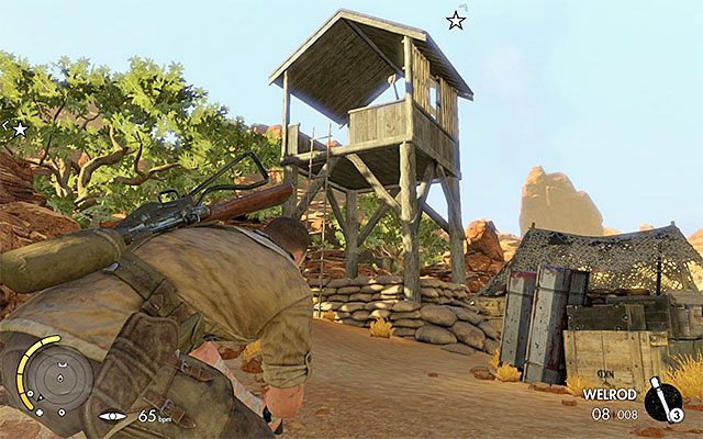 Gniazdo snajperskie znajduje się w wieży obserwacyjnej - Sekrety - Misja 1 | Sniper Elite III Afrika - Sniper Elite III: Afrika - poradnik do gry
