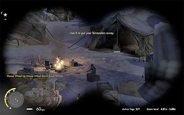 W zależności od wybranego poziomu trudności pozaznaczaj sobie wrogów lub zapamiętaj jedynie ich pozycje - Pozyskanie informacji na temat bazy | Misja 2 - Gaberoun | Sniper Elite III - Sniper Elite III: Afrika - poradnik do gry