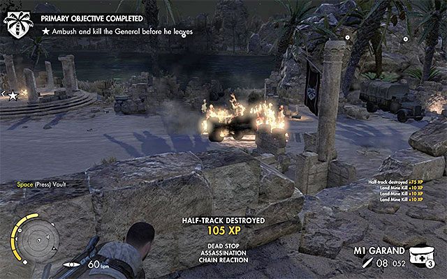 Moment zniszczenia pojazdu z generałem - Zorganizowanie zasadzki na generała | Misja 2 - Gaberoun - Sniper Elite III: Afrika - poradnik do gry