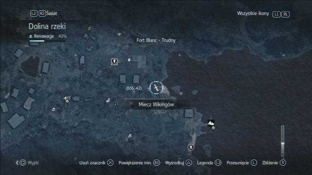 Lokalizacja miecza wikingów na mapie w Vieille Carriere. - Miecze Wikingów | Przedmioty do zebrania | Assassins Creed Rogue - Assassins Creed: Rogue - poradnik do gry