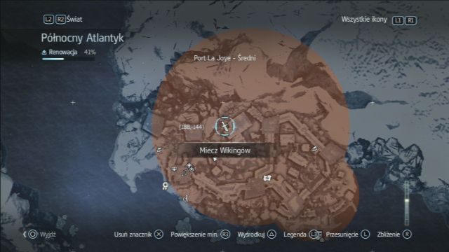 Lokalizacja miecza wikingów na mapie w Anticosti. - Miecze Wikingów | Przedmioty do zebrania | Assassins Creed Rogue - Assassins Creed: Rogue - poradnik do gry