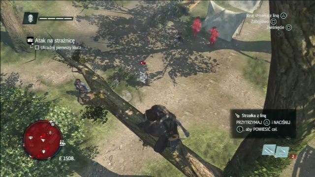 Przyczaj się na drzewie, by udusić wroga linką. - 03 - Okoliczności | Sekwencja 3 | Solucja Assassins Creed Rogue - Assassins Creed: Rogue - poradnik do gry
