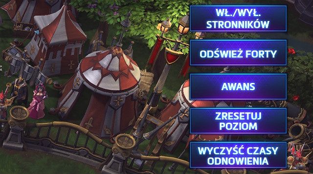 Za pomocą panelu w prawym górnym rogu ekranu możesz szybko awansować postać na wyższe poziomy bez konieczności zabijania jakichkolwiek stronników, aby jak najszybciej wypróbować wszystkie umiejętności w akcji lub zresetować je, aby przetestować inną kombinację - Sklep | Jak zacząć? | Heroes of the Storm - Heroes of the Storm - poradnik do gry
