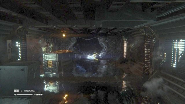 Wyjdź z windy i skieruj się korytarzem przed siebie - Zniszcz gniazdo | Opis przejścia Obcy Izolacja - Obcy: Izolacja - poradnik do gry