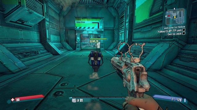 Poczekaj aż Cl4p-TP otworzy drzwi, po czym przejdź do kolejnego pomieszczenia - Welcome To Helios | Zadania główne w Borderlands The Pre-Sequel - Borderlands: The Pre-Sequel! - poradnik do gry
