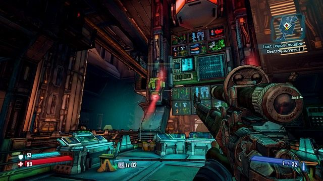 Poczekaj aż Jack uruchomi systemy z głównej konsoli po czym zniszcz dwa działa nad nią (po jednym na każdą stronę) - Lost Legion Invasion | Zadania główne w Borderlands The Pre-Sequel - Borderlands: The Pre-Sequel! - poradnik do gry