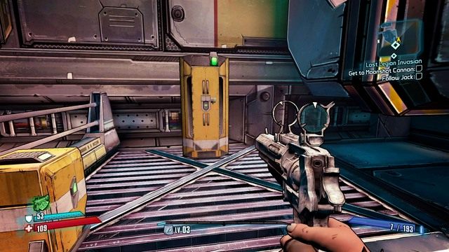 Po ich wyeliminowaniu wejdź po schodach na wyższe piętro, a znajdziesz kolejną skrzynię z broniami - Lost Legion Invasion | Zadania główne w Borderlands The Pre-Sequel - Borderlands: The Pre-Sequel! - poradnik do gry