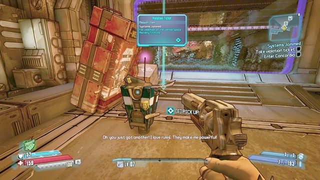 Po dotarciu na miejsce przejdź przez korytarz gdzie znajdziesz Cu5tm-tp - Systems Jammed | Zadania główne w Borderlands The Pre-Sequel - Borderlands: The Pre-Sequel! - poradnik do gry