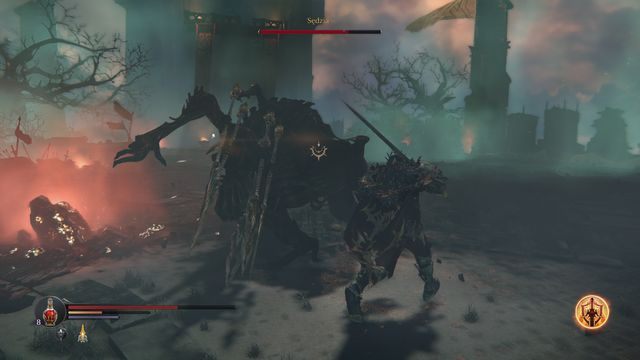 Uniknięcie dwóch ciosów szponami umożliwi Ci wyprowadzenie ataku w plecy przeciwnika. - Sędzia - Cytadela Keystone | Bossowie w Lords of the Fallen - Lords of the Fallen - poradnik do gry