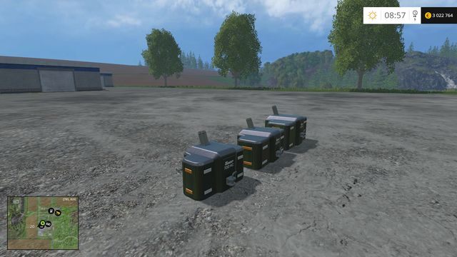 Trzy dostępne modele: SB 700 (cena: 600$), SB 100 (cena: 800$) oraz SB 1600 (cena: 600$) - Obciążniki i Ładowarki kołowe w Farming Simulator 15 | Opis maszyn - Farming Simulator 15 - poradnik do gry
