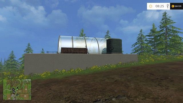 Szklarnia potrzebuje wody oraz obornika, aby generować przychód - Dostępne obiekty w Farming Simulator 15 | Stawianie obiektów - Farming Simulator 15 - poradnik do gry