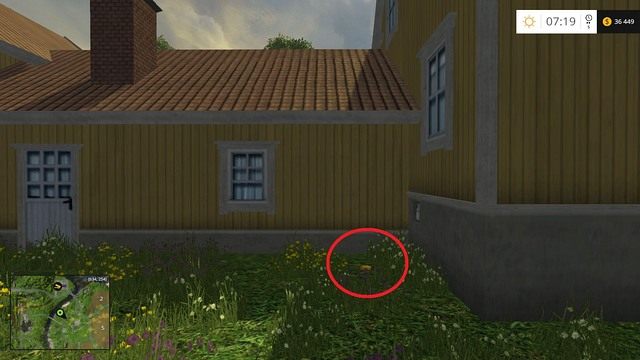 Tuż przy rzece, w rogu pomarańczowego domu - Sektor A: monety 1 - 12 | Złote monety w Farming Simulator 15 - Farming Simulator 15 - poradnik do gry