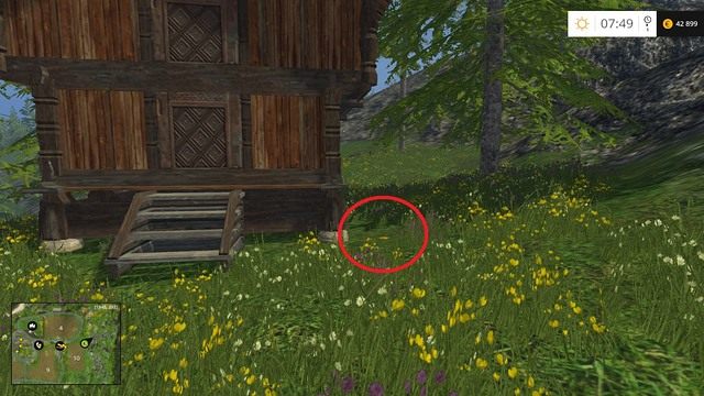 Przy drewnianej chałupie, na skraju pola nr 10 - Sektor B: monety 13 - 29 | Złote monety w Farming Simulator 15 - Farming Simulator 15 - poradnik do gry