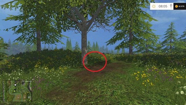 Na polanie, pod drzewem - Sektor C: monety 30 - 44 | Złote monety w Farming Simulator 15 - Farming Simulator 15 - poradnik do gry
