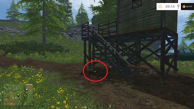 Pod schodami drewnianej ambony - Sektor D: monety 45 - 54 | Złote monety w Farming Simulator 15 - Farming Simulator 15 - poradnik do gry