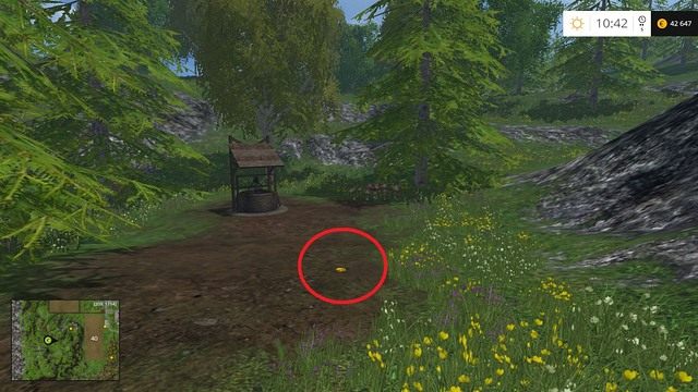 Na ścieżce, tuż przed studnią - Sektor E: monety 55 - 69 | Złote monety w Farming Simulator 15 - Farming Simulator 15 - poradnik do gry