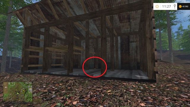 W środku małego budynku - Sektor E: monety 55 - 69 | Złote monety w Farming Simulator 15 - Farming Simulator 15 - poradnik do gry