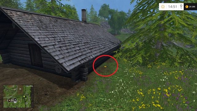 Obok drewnianej chaty - Sektor G: monety 90 - 100 | Złote monety w Farming Simulator 15 - Farming Simulator 15 - poradnik do gry