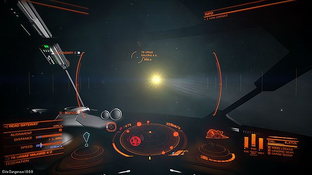 Podróżując w trybie Super Cruise natrafisz niejednokrotnie na poruszające się w różnych kierunkach jaskrawe źródła światła - Frame Shift Drive | Podróżowanie w Elite Dangerous - Elite: Dangerous - poradnik do gry