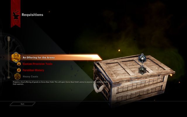 Wykonaj wskazane zamówienie po zebraniu potrzebnych materiałów - Dragon Age Inquisition: Próby Hakkona (Hakkons Trials) - Dragon Age: Inkwizycja - poradnik do gry